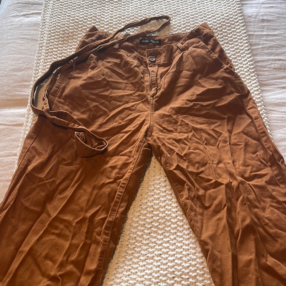 Burnt orange high waisted wide leg pants